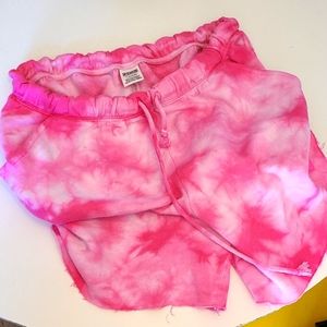 Pink tyed dyed shorts lounge euc